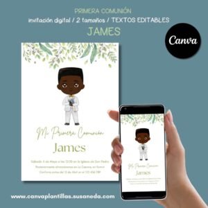 James plantilla invitación Comunión